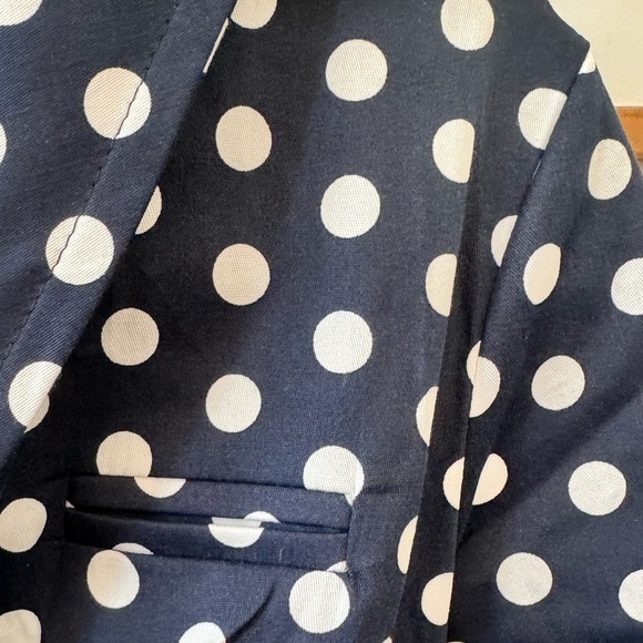 NWOT beautiful pinup polkadot, white and blue dress cotton - Picture 3 of 8